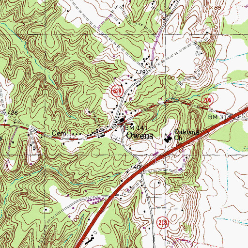 Topographic Map of Owens, VA