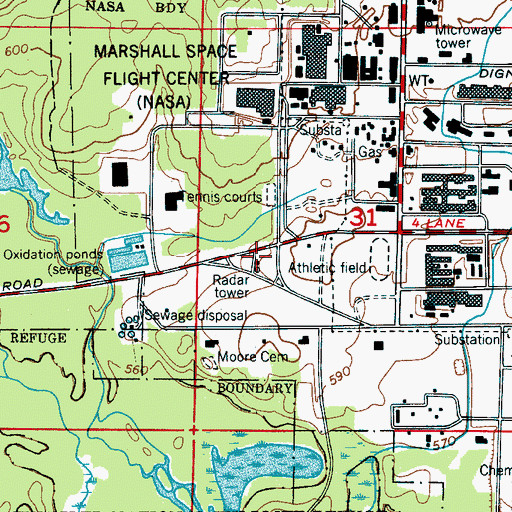 Topographic Map of Pine Tree Church (historical), AL