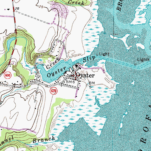 Topographic Map of Oyster, VA