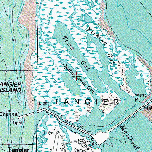 Topographic Map of Oyster Creek Gut, VA