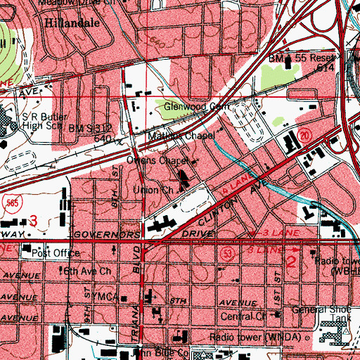 Topographic Map of Plain Truth Apostolic Church, AL