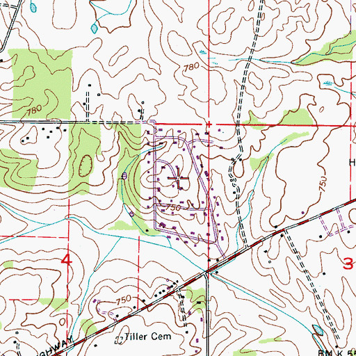 Topographic Map of Pleasant Acres, AL