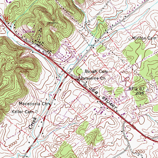 Topographic Map of Palestine Church, VA