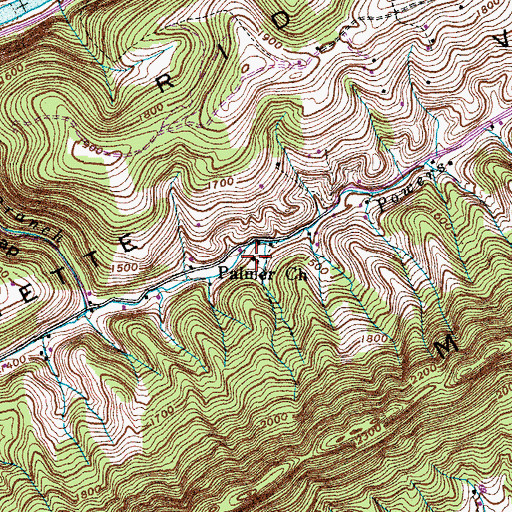 Topographic Map of Palmer Church, VA