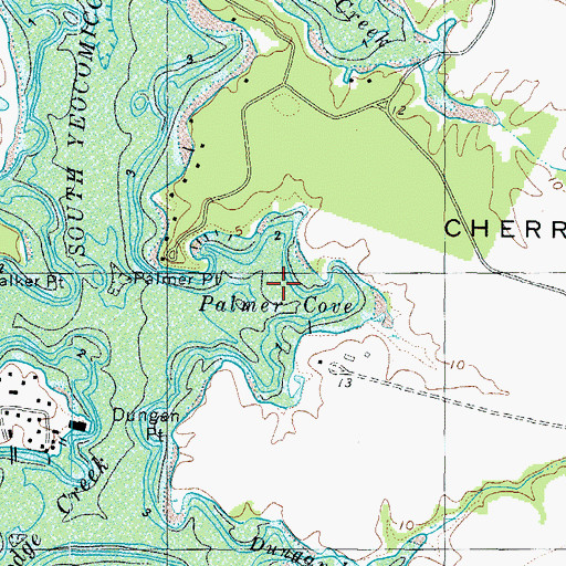 Topographic Map of Palmer Cove, VA