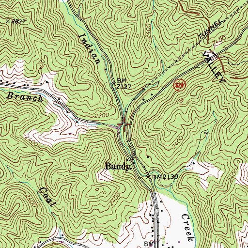 Topographic Map of Panther Branch, VA
