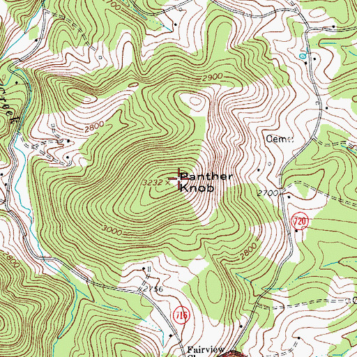 Topographic Map of Panther Knob, VA