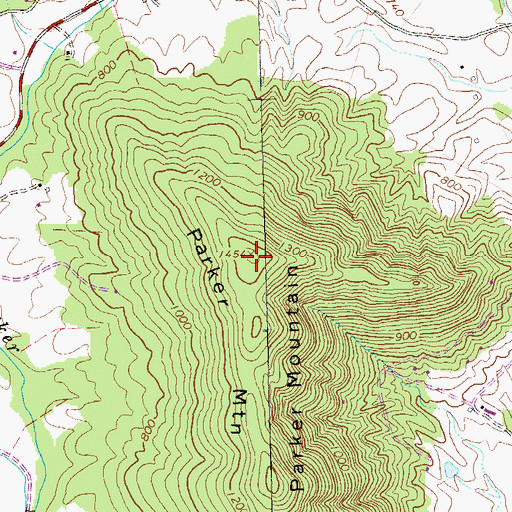 Topographic Map of Parker Mountain, VA