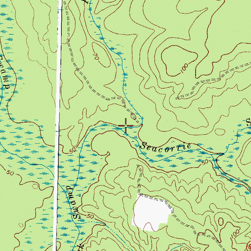 Topographic Map of Parkers Branch, VA
