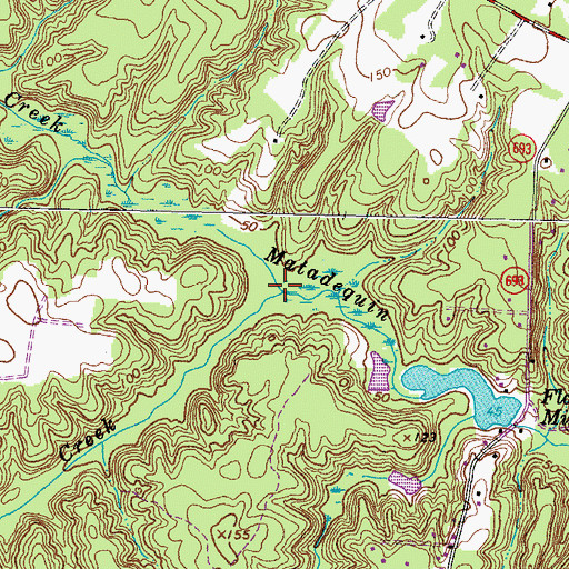 Topographic Map of Parsleys Creek, VA
