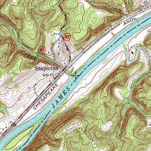 Topographic Map of Partridge Creek, VA