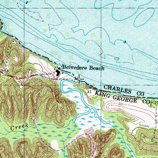 Topographic Map of Passapatanzy Creek, VA
