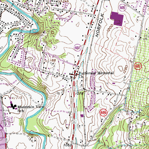 Topographic Map of Patterson Memorial Church, VA
