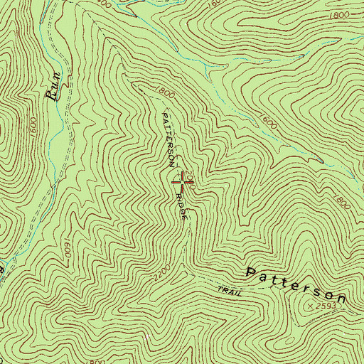Topographic Map of Patterson Ridge Trail, VA