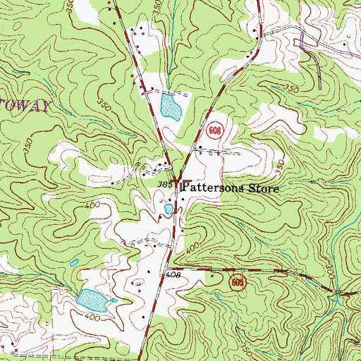 Topographic Map of Pattersons Store, VA