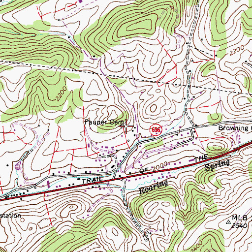 Topographic Map of Pauper Cemetery, VA