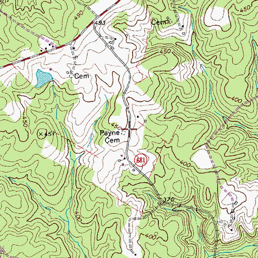 Topographic Map of Payne Cemetery, VA
