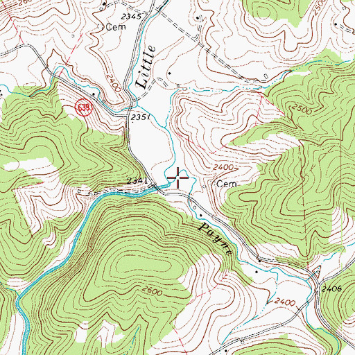 Topographic Map of Payne Creek, VA