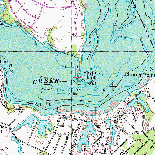 Topographic Map of Paynes Point, VA