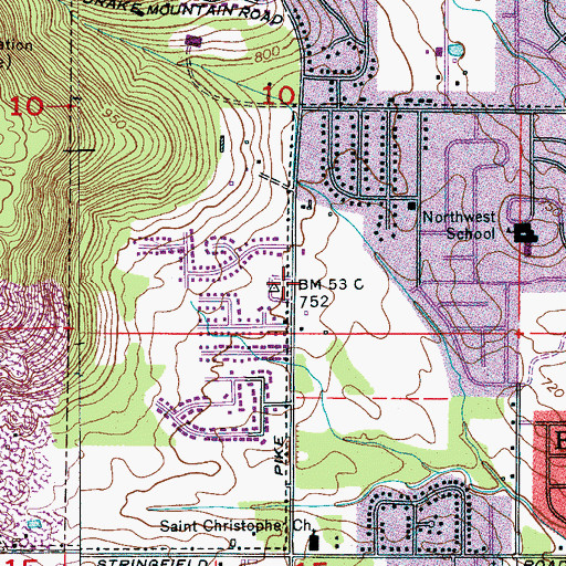 Topographic Map of Pulaski Pike School (historical), AL