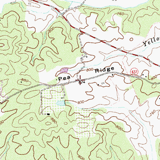 Topographic Map of Pea Ridge, VA