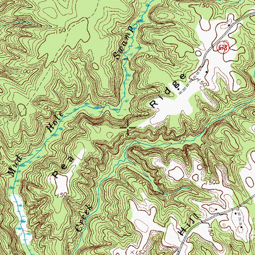 Topographic Map of Pea Ridge, VA