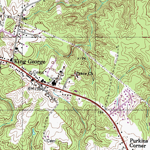 Topographic Map of Peace Church, VA