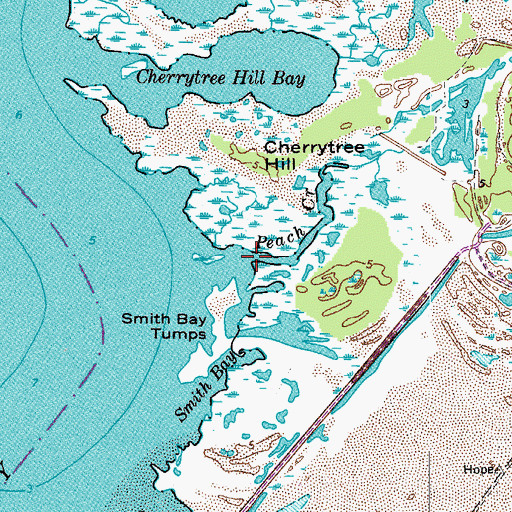 Topographic Map of Peach Creek, VA