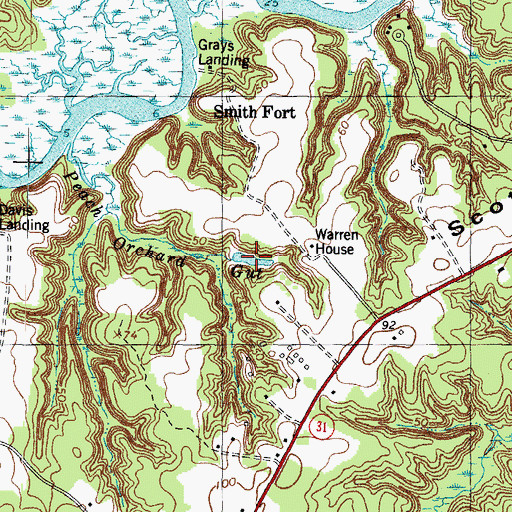 Topographic Map of Peach Orchard Gut, VA
