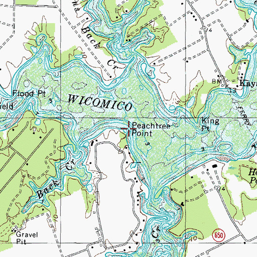 Topographic Map of Peachtree Point, VA