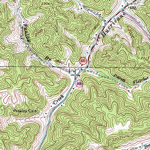 Topographic Map of Pealog Branch, VA