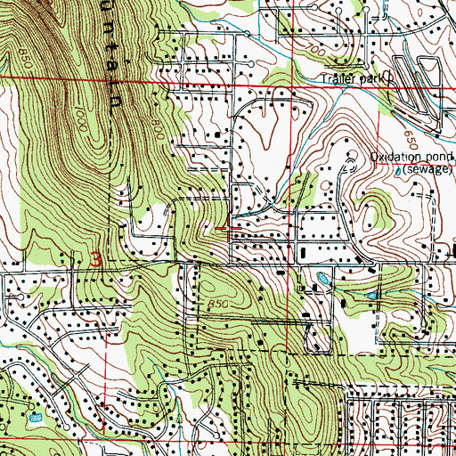 Topographic Map of Rainbow Gap Estates, AL