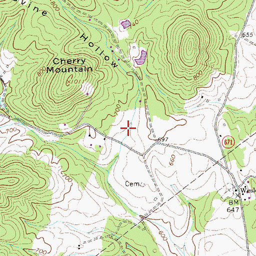 Topographic Map of Peavine Hollow, VA