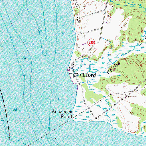 Topographic Map of Pecks Creek, VA