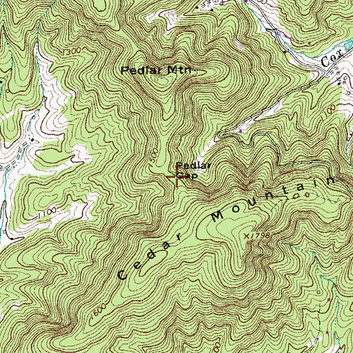 Topographic Map of Pedlar Gap, VA