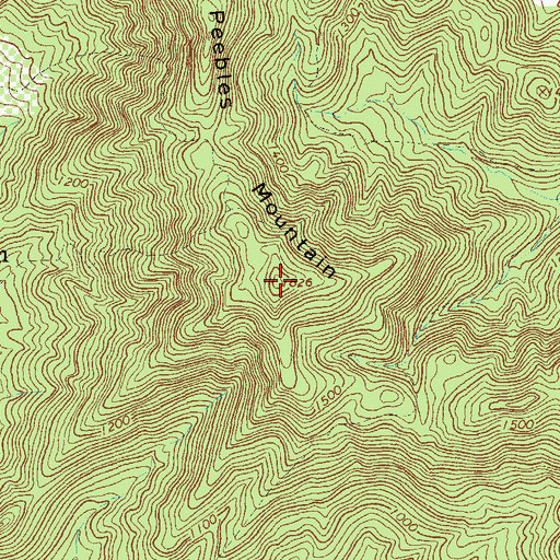 Topographic Map of Peebles Mountain, VA