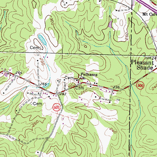 Topographic Map of Pelhams Church, VA