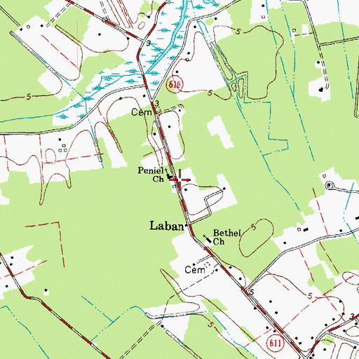 Topographic Map of Peniel Church, VA