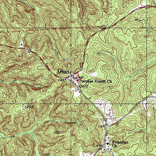 Topographic Map of People Union Church, VA