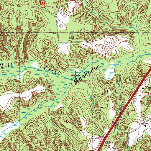 Topographic Map of Pepper Mill Creek, VA