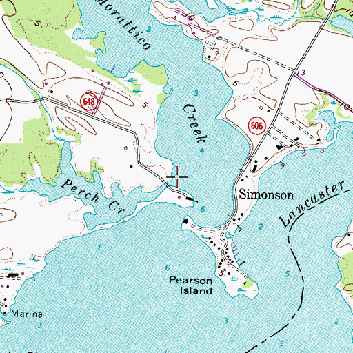 Topographic Map of Perch Creek, VA