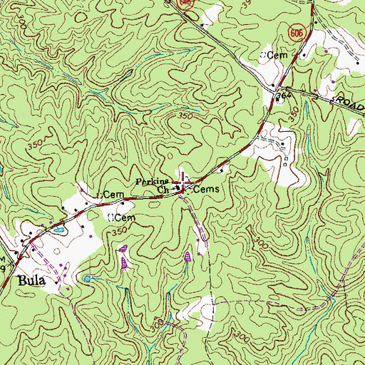 Topographic Map of Perkins Church, VA