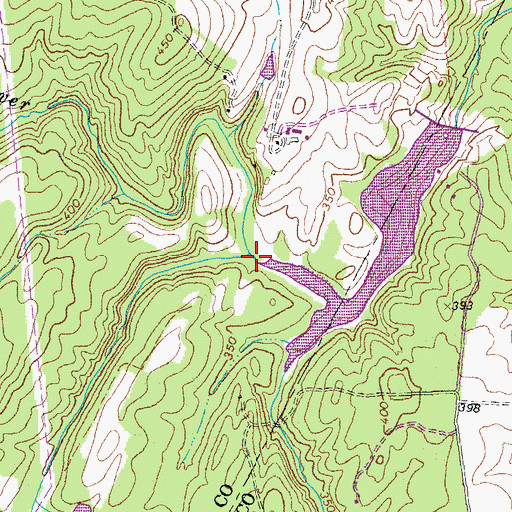 Topographic Map of Perkins Creek, VA