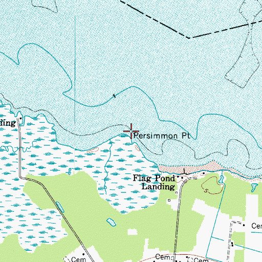Topographic Map of Persimmon Point, VA