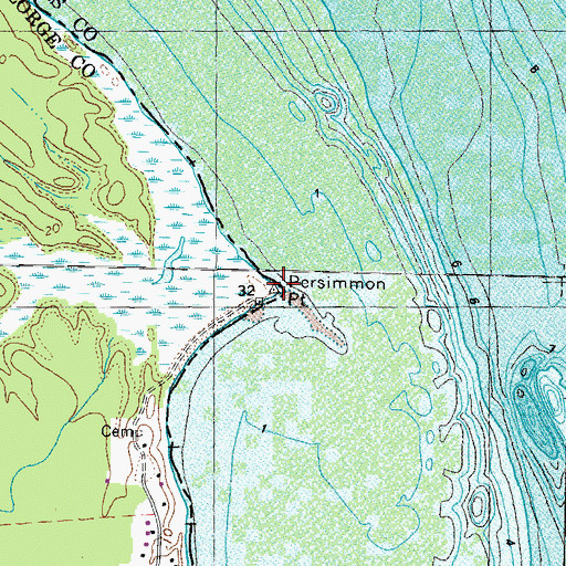 Topographic Map of Persimmon Point, VA
