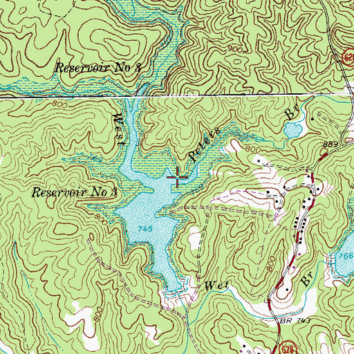 Topographic Map of Peters Branch, VA