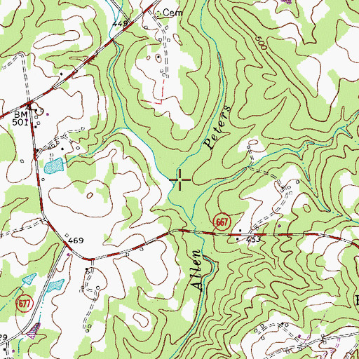 Topographic Map of Peters Creek, VA