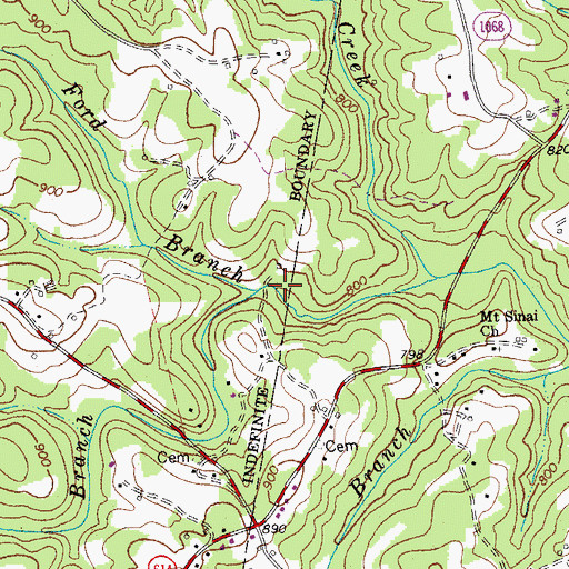 Topographic Map of Petras Branch, VA