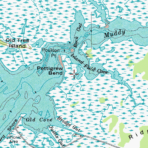 Topographic Map of Pettigrew Bend, VA