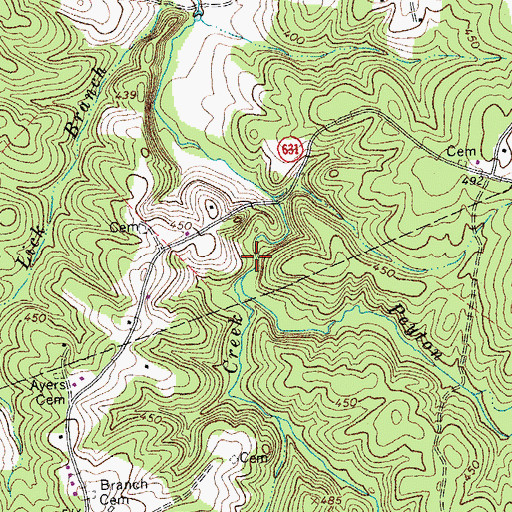 Topographic Map of Peyton Creek, VA